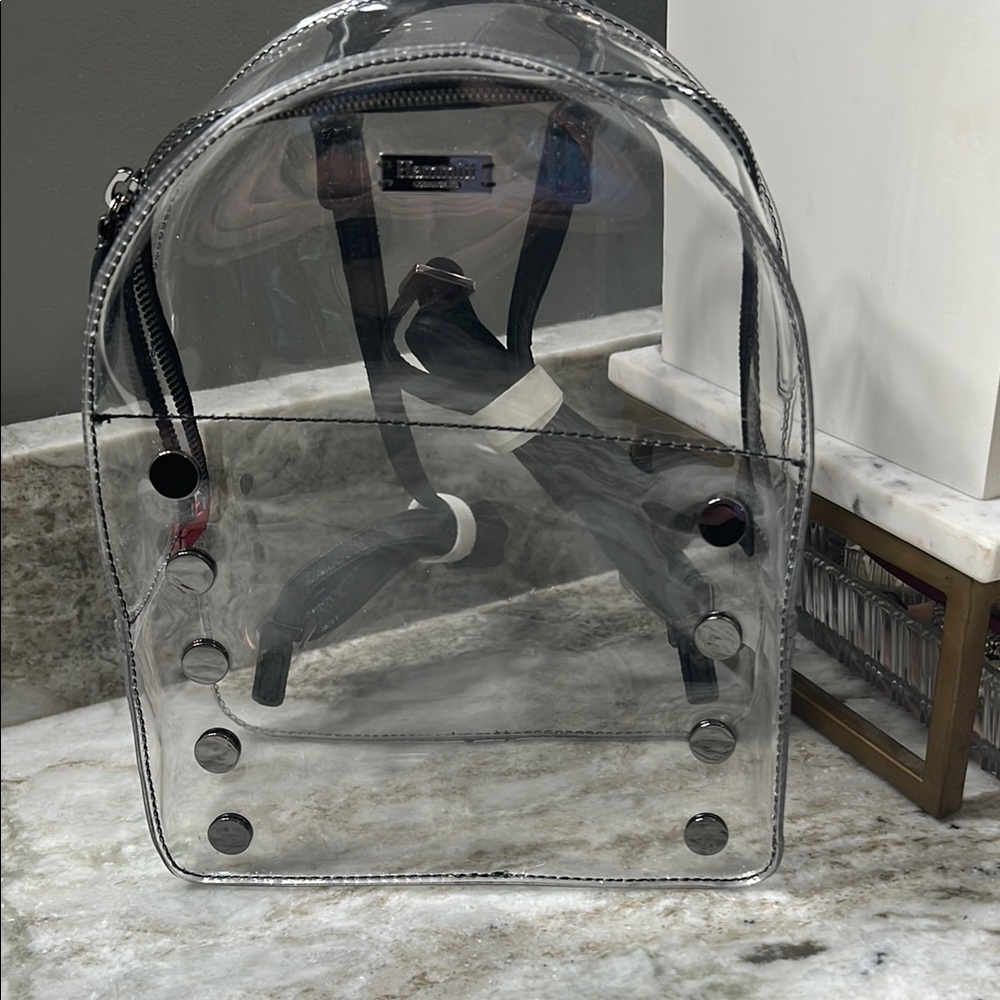 Clear Transparent Backpack with Black Accents Hammitt